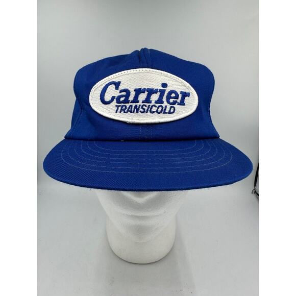 Vtg Carrier Transicold SnapBack Trucker Hat Swingster Foam Patch Blue White - Picture 1 of 6